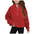 thumbnail image 1 of Zshosam Girls Graphic Crewneck Sweatshirt Toddler Baby Boy Girl Pullover Sweatshirt Long Sleeve Crewneck Shirt Top Fall Winter Clothes,Red 5-6 Years, 1 of 7
