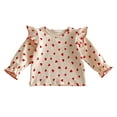 thumbnail image 1 of Zshosam Girls Graphic Tees Girls Ruffle Long Sleeve Shirt Round Neck T-Shirts for Little Girls Spring Fall Clothes Size 3T 4T,(Red 3-4 Years), 1 of 4