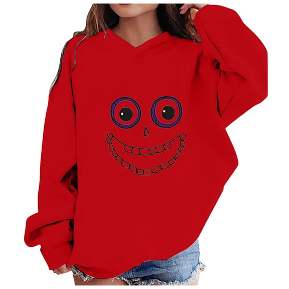 Zshosam Girls Hoodies Pullover Clothes for Teen Girls Hoodies Cute Sweatshirt Pullover Size 7T 8T,(Red 7-8 Years)