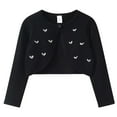 thumbnail image 1 of Zshosam Girls Knit Cardigan Sweater Long Sleeve Kids Toddler Boys Girls Crewneck Cardigan Sweaters Long Sleeve Kids Button School Uniform Knit Tops Outwear Size 5T 6T,(Black 5-6 Years), 1 of 5
