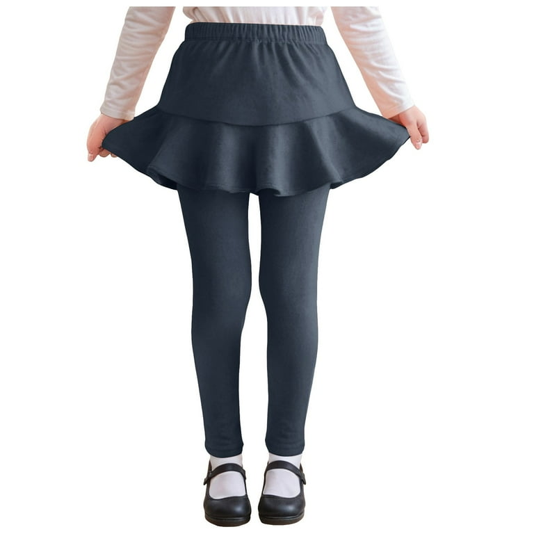 Zshosam Girls Leggings Warm School Uniform Pants Stretchy Soft