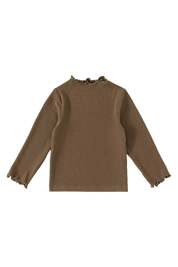 Girls Long Sleeve Tops Girls Long Sleeve T Shirts Kids Crewneck Fall Winter Tops Basic Tees Size 18 24 Months,(Coffee 18-24 Months)