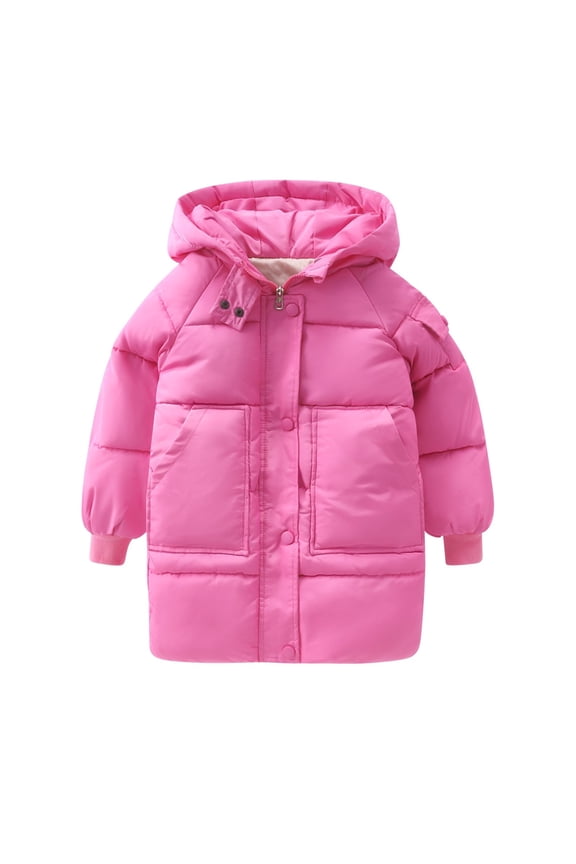 Girls' Outerwear Coats Baby Girls' Water-Resistant Soft Mini Lined Puffer Jacket Winter Coat for Newborn Infant Toddler Size 4T 5T,(Hot Pink 4-5 Years)