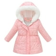 thumbnail image 1 of Zshosam Girls' Outerwear Jackets Girls' Winter Coat Insulated Long Quilted Puffer Jacket Warm Hooded Snow Coats Size 4T 5T,(Pink 4-5 Years), 1 of 5