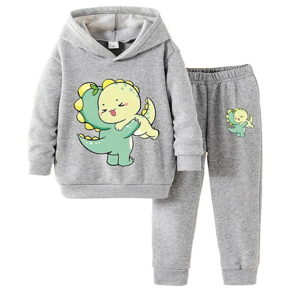 Zshosam Girls Outfits Sets Fall Girls' Clothing Set Print Crop Top Hoodies Sweatpants 2 Piece Outfits Kids Sweatsuit Tracksuit Jogger Set Size 3T 4T,(Grey 3-4 Years)