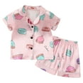 thumbnail image 1 of Zshosam Girls Pajama Set Shorts Girls Pajamas Summer Short Sleeve PJs Set Soft Sleepwear Trendy 2 Piece Loungwear for Big Kids Size 5T 6T,(Pink 5-6 Years), 1 of 1