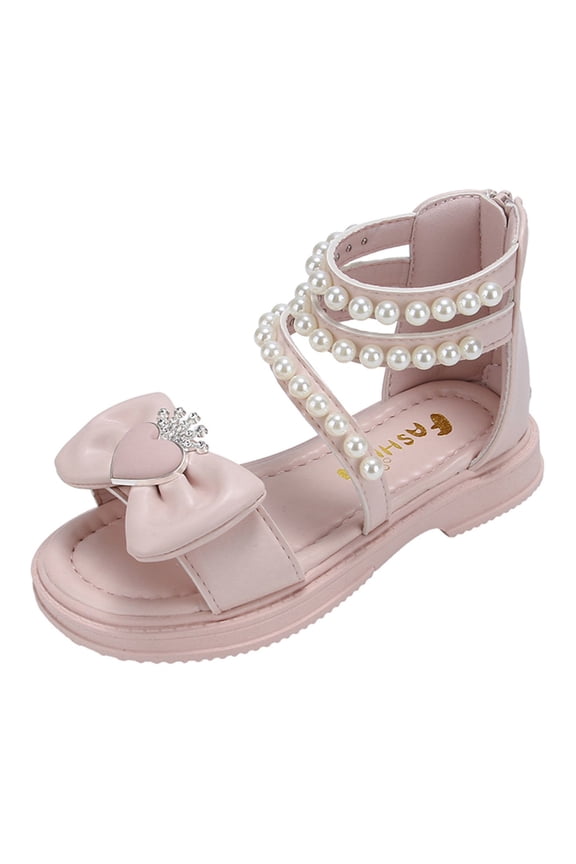 Girls' Sandals Kids Girls Boys Sandals with Cork Footbed Adjustable Strap Toddler Casual Slides Sandals Open Toes Flat Size 4,(Pink Big Kids 4)