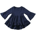 thumbnail image 1 of Zshosam Girls Shirts Girls Long Sleeve T-Shirts Kids Fall Tops Casual Crewneck Tees Size 5T 6T,(Navy 5-6 Years), 1 of 8