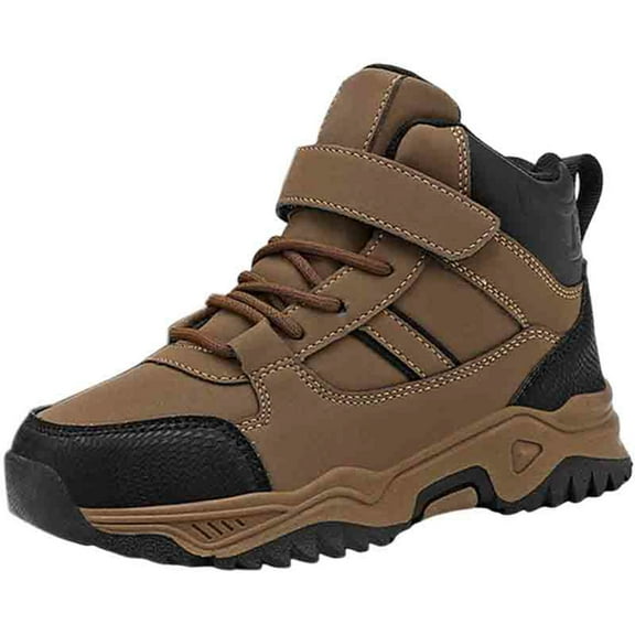 Zshosam Girls Snow Boots Toddler boots Kids Snow Boots Girl's Warm Winter Boots Waterproof Boot Leather Non-slip Size 13.5,(Coffee Little Kids 13.5)