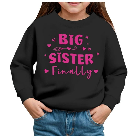 Zshosam Girls Sweatshirts for Teens Toddler Sweatshirt – Unisex Crewneck Pullover, Cozy, Long Sleeve, Soft & Warm,Black 2 Years