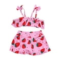 thumbnail image 1 of Zshosam Girls Swimsuit Two Piece Girls Swimsuits Two Piece Tankini Bathing Suits Boyshort Summer Beach Rash Guard Swimwear Size 5T 6T,(Red 5-6 Years), 1 of 3