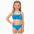 thumbnail image 1 of Zshosam Girls Swimsuit Two Piece Swimsuit Newborn Baby Girls Bathing Suit Two Piece Bikinis Swimwear Set Size 5T 6T,(Sky Blue 5-6 Years), 1 of 4
