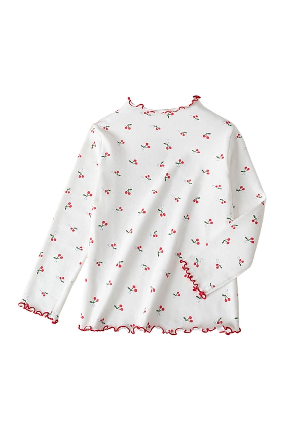 Girls Tees Girls Long Sleeve Shirts Kids Crewneck T-Shirts Fall Tops Tees Size 14T 15T,(Red 14-15 Years)