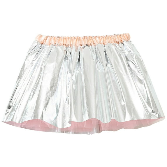 Zshosam Girls Tulle Skirt Toddler Girls Layered Tutu Skirt Sparkling Sequin Tulle Dance Skirts Size 18 24 Months,(Silver 18-24 Months)