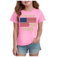 thumbnail image 1 of Zshosam Girls USA Shirt Toddler Kids American Flag Shirt USA 4th of July for Girls Retro Patriotic Clothes Size 7T 8T,(Pink 7-8 Years), 1 of 5