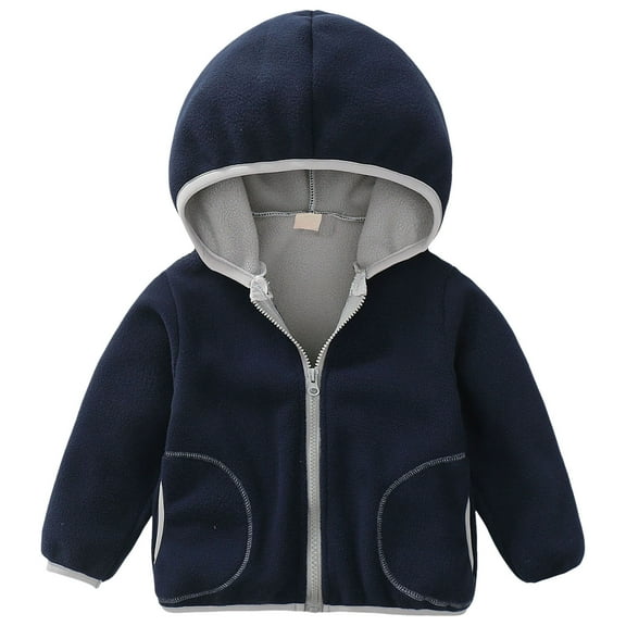 Zshosam Girls Uniform Jacket Girls Fleece Jacket Kids Full Zip Lightweight Fall Winter Coat Outerwear with Pockets Size 5T 6T,(Grey 5-6 Years)