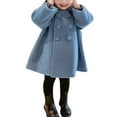 thumbnail image 1 of Zshosam Girls Varsity Jacket Kids Baseball Lightweight Jacket Fleece Coat Button Closure School Outwear(Blue,12-18 Months), 1 of 6