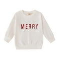 thumbnail image 1 of Zshosam Graphic Crewneck Christmas Sweatshirt Unisex Toddler Baby Girl Boy Pullover Sweatshirt Print Long Sleeve Crewneck Shirt Tops Warm Fall Winter Clothes Size 18 24 Months,(White 18-24 Months), 1 of 8