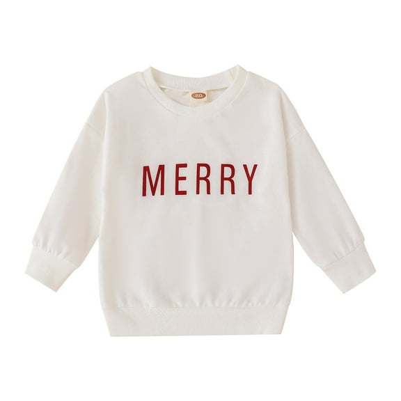 Zshosam Graphic Crewneck Christmas Sweatshirt Unisex Toddler Baby Girl Boy Pullover Sweatshirt Print Long Sleeve Crewneck Shirt Tops Warm Fall Winter Clothes Size 18 24 Months,(White 18-24 Months)