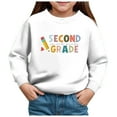 thumbnail image 1 of Zshosam Graphic Crewneck Sweatshirt Girls Oversized Crewneck Sweatshirts Kids Fashion Pullover,White 6 Years, 1 of 4