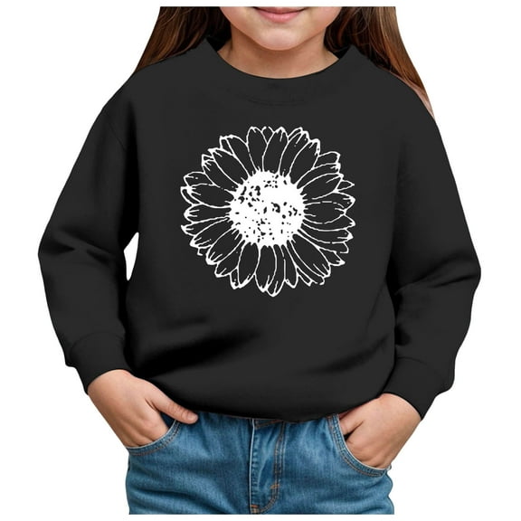 Zshosam Graphic Crewneck Sweatshirt Unisex Kids Toddler Boys Girls Outfit Print Long Sleeve Sweatshirt Pullover Shirt Fall Winter Clothes,Black 2 Years