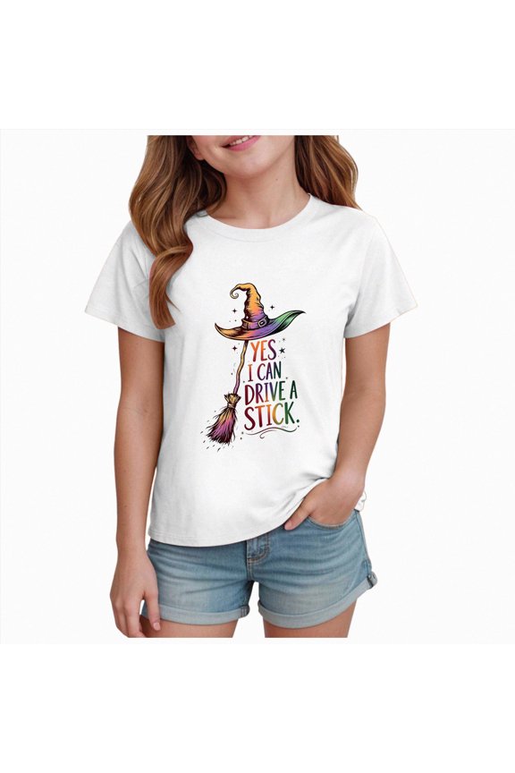 Halloween Shirt Toddler Girl Halloween Shirt for Toddler Boy Girl Pumpkin Ghost Crewneck Short Sleeve Tshirt for Kid Halloween Clothes Top Size 3T 4T,(White 3-4 Years)