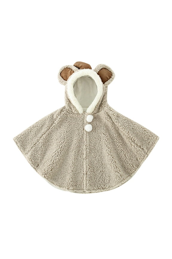 Hood Carseat Poncho for Kids - Fleece Hooded Wool Cape Coats for Toddlers(Gray,0-3 Years)