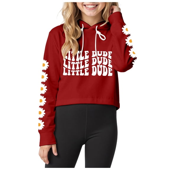Zshosam Hoodies for Girls Teen Girls Girls Hoodies Long Sleeve Print Pullover Hooded Sweatshirt Cute Casual Tops for Girl Size 5T 6T,(Red 5-6 Years)