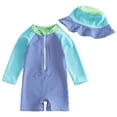 thumbnail image 1 of Zshosam Infant Girl Bathing Suit Baby Girl Swimsuit Infant Rashguard Swimwear One Piece UPF 50+ Sun Protection Rash Guard Bathing Suit Size 0 3 Months,(Blue 0-3 Months), 1 of 6