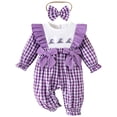 thumbnail image 1 of Zshosam Infant Girl Rompers Newborn Baby Girl Clothes Ruffle Jumpsuit Romper Infant Coming Home Romper for Baby Girl Size 0 3 Months,(Purple 0-3 Months), 1 of 1