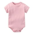 thumbnail image 1 of Zshosam Romper Girl Baby Girl Romper Summer Clothes Bow Letter Embroidery Short Sleeve Bubble Romper Bodysuit T Shirt (Pink,3-6 Months), 1 of 3