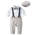 thumbnail image 1 of Zshosam Infant Tuxedo Baby Formal Outfit Boy Infant Clothes Toddler Gentleman Wedding Suit, Dress Shirt + Vest + Bow Tie + Pants Set Size 18 24 Months,(Silver 18-24 Months), 1 of 9