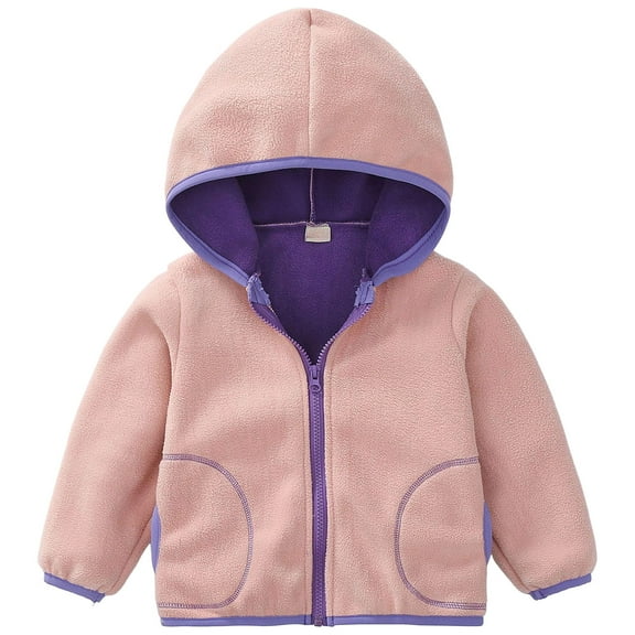 Zshosam Jacket Boys Kids Printed Polar Fleece Jacket Toddler Baby Boys Girls Autumn Winter Warm Lining Outerwear Soft Lightweight Size 2 3 Months,(Purple 2-3 Months)