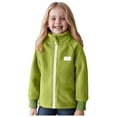 thumbnail image 1 of Zshosam Jacket for Girls Girls Jacket Fall Winter Warm Long Sleeve Thick Fuzzy Coat Trendy Cute Shaggy Outwear Comfy Tops Size 3T 4T,(Green 3-4 Years), 1 of 6
