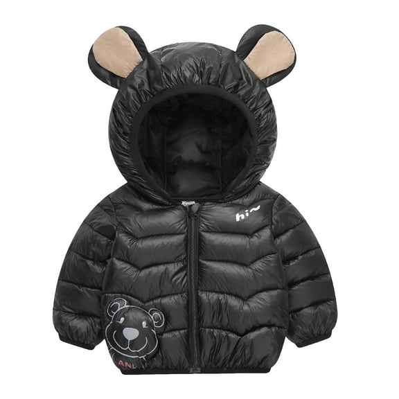 Zshosam Jackets for Girls Snow Baby Toddler Girls Boys Puffer Down Jacket Winter Lightweight Coat Size 3T 4T,(Black 3-4 Years)