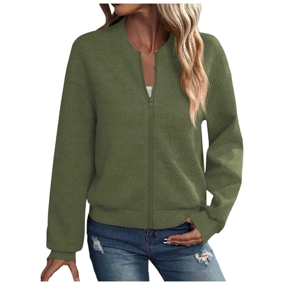 Zshosam Jackets for Women Lightweight Zip Up Casual Jacket Coat Windbreaker with Pockets(Green,XXL)