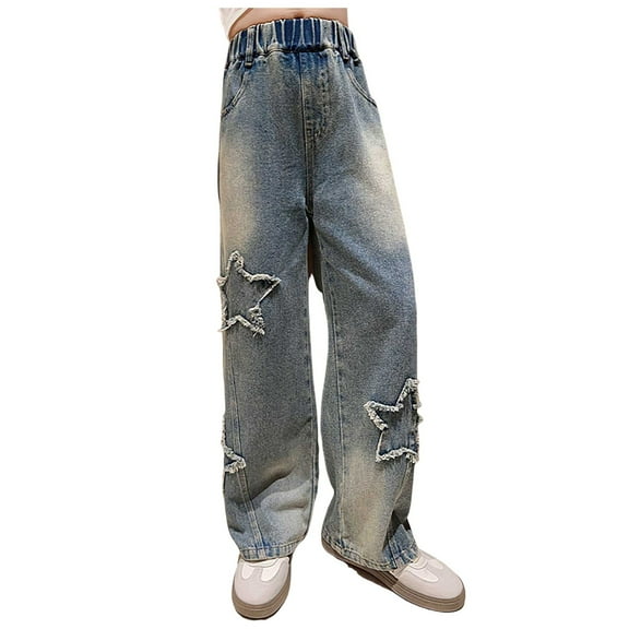 Zshosam Jean Leggings for Girls Baby Girl Boy Jeans,Little Kid Elastic Ripped Denim Jeans Pants Size 10T 11T,(Blue 10-11 Years)