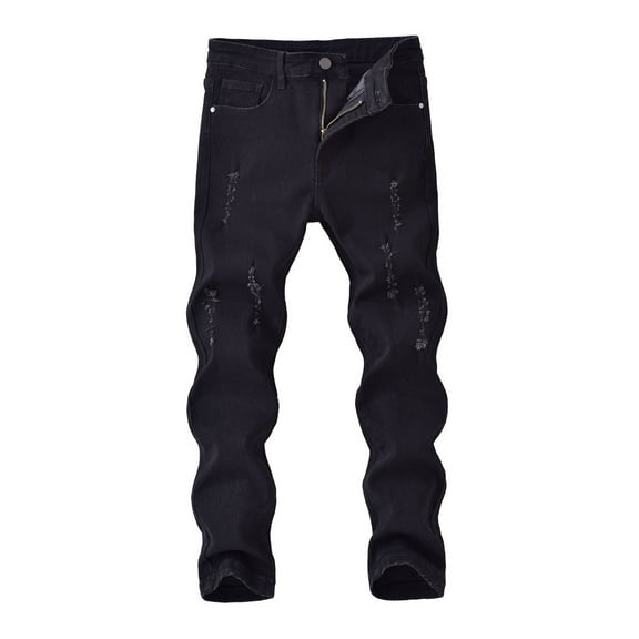 Zshosam Jeans for Kids Boys Toddler & Big Child Wide-Leg Jeans, Denim Pants Size 11T 12T,(Black 11-12 Years)