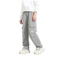 thumbnail image 1 of Zshosam Joggers for Boys Athletic Boys Cargo Pants Stretch Elastic Waist Kids Joggers Size 9T 10T,(Light Gray 9-10 Years), 1 of 5