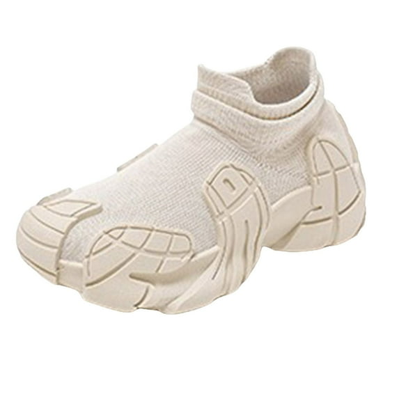 Zshosam Kid Shoes Toddler Shoes Boys Wide Shoes Kids Sneakers Slip on Sneakers Size 4,(Beige Big Kids 4)