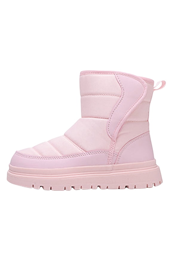 Kid Snow Boots Toddler Winter Snow Boots Waterproof Insulated Boys Girls Hiking Boots Size 1,(Pink Big Kids 1)