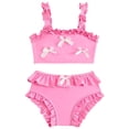 thumbnail image 1 of Zshosam Kids Bikini Girls Swimsuit Bikini Set 2 Piece Bathing Suit Tiered Ruffled Trim Adjustable Straps Girls Swimwear Size 3T 4T,(Pink 3-4 Years), 1 of 6