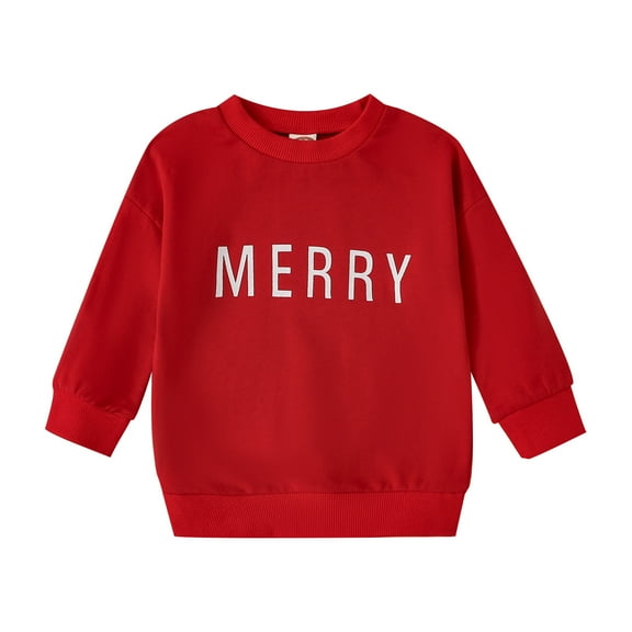Zshosam Kids Christmas Sweatshirts Girls Girls Sweate Long Sleeve Kids Trendy Crew-Neck Cute Clothes Tops Size 6 12 Months,(Red 6-12 Months)