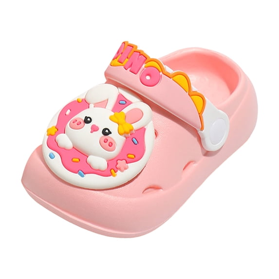 Zshosam Kids Clogs Girl Toddler Clogs Kids Slippers Light up Sandals Boys Girls Garden Shoes Cartoon Slides Slip on Lightweight Size 4.5,(Pink Infant 4.5)