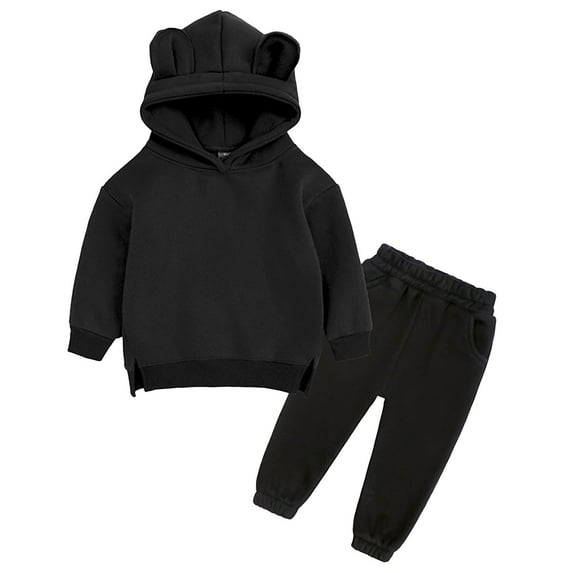 Zshosam Kids Clothes Little Boys Pullover Hoodie and Pants Outfit Set Toddler to Big Kid Size 9T 10T,(Black 9-10 Years)