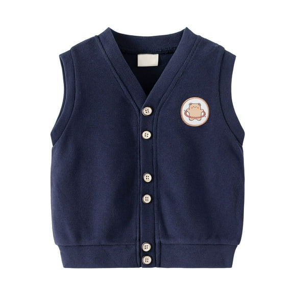 Zshosam Kids Down Jacket Girls' Boys Fleece Vest Outwear Lightweight Solid Color Cute Jacket with Pockets Size 1T 2T,(Navy 1-2 Years)