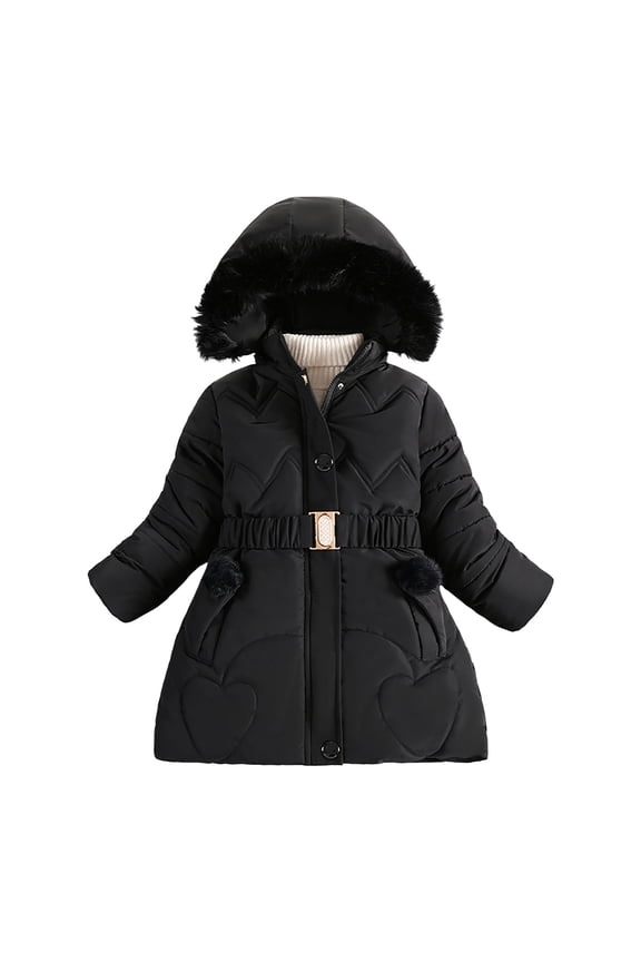 Kids Hooded Zipper Puffer Coat Toddler Winter Coat Girls Boys Puffer Jacket Lightweight Kids Down Alternative Outerwear Size 7T 8T,(Black 7-8 Years)