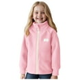 thumbnail image 1 of Zshosam Kids Jacket Baby Boy Fleece Jacket Newborn Infant Girl Zipper Hooded Warm Coat Winter Long Sleeve Solid Outerwear Size 5T 6T,(Pink 5-6 Years), 1 of 6