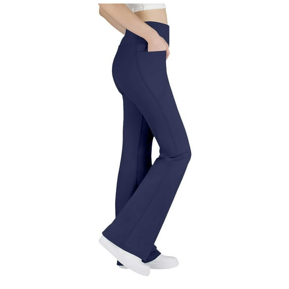Zshosam Kids Leggings Girls Flare Leggings Cute Kids Bell Bottom with Elastic Waist Bootcut Yoga Pants Winter Outfits Trendy Teen Clothes Size 6T 7T,(Navy 6-7 Years)