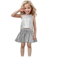 thumbnail image 1 of Zshosam Kids Outfits Girls Summer Clothing Sets Ruffle Tank Tops and Shorts Cute 2 Piece Outfits Size 3T 4T,(White 3-4 Years), 1 of 5